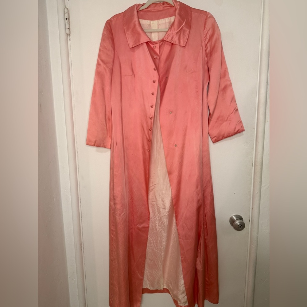 Vintage Pink Silk Hostess Coat